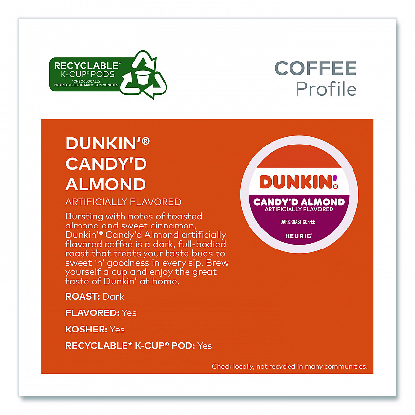 Candy'd Almond Coffee K-Cups, 0.35 oz, 22/Box (5000375651)