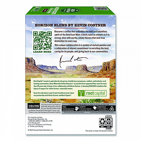 Horizon Blend by Kevin Costner Coffee K-Cups, 0.37 oz, 24/Box (5000379575)