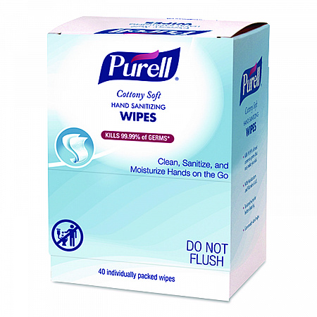 Cottony Soft Individually Wrapped Sanitizing Hand Wipes, 5 x 7, Herbal Scent, White, 480/Carton (902512)