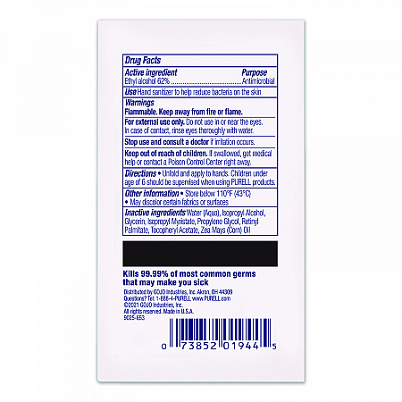Cottony Soft Individually Wrapped Sanitizing Hand Wipes, 5 x 7, Herbal Scent, White, 480/Carton (902512)