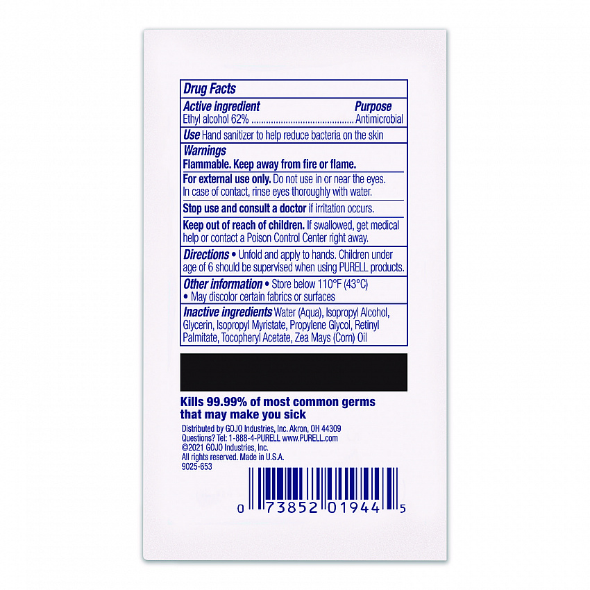 Cottony Soft Individually Wrapped Sanitizing Hand Wipes, 5 x 7, Herbal Scent, White, 480/Carton (902512)