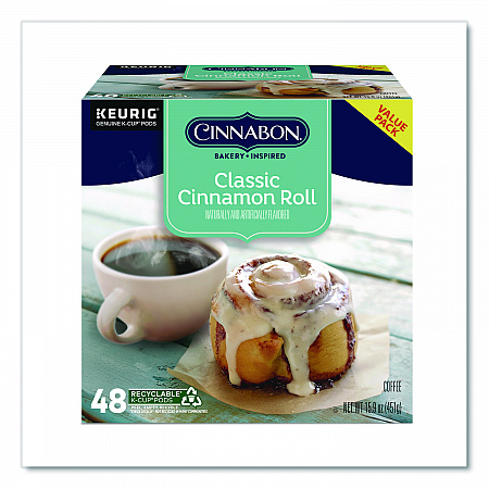Classic Cinnamon Roll Coffee K-Cups, 0.33 oz, 48/Box (24297522)