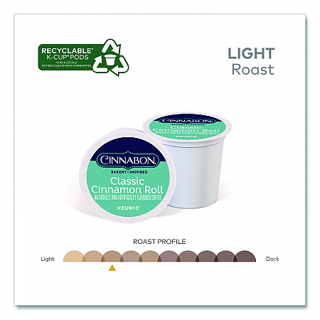 Classic Cinnamon Roll Coffee K-Cups, 0.33 oz, 48/Box (24297522)