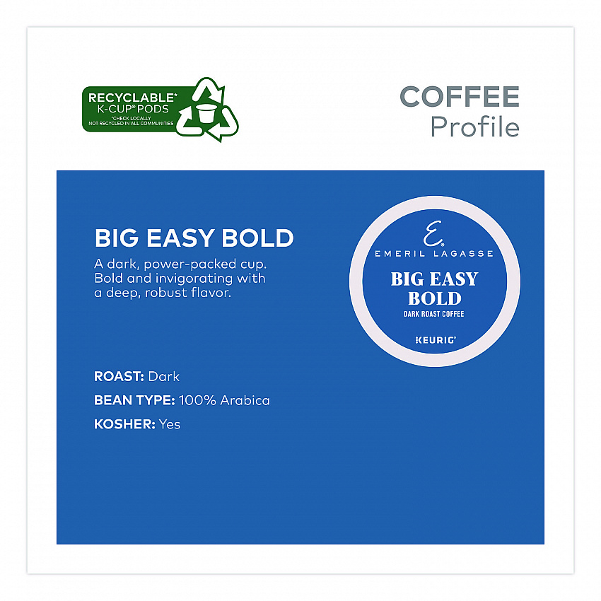 Big Easy Bold Coffee K-Cups, 0.4 oz, 48/Box (24306974)