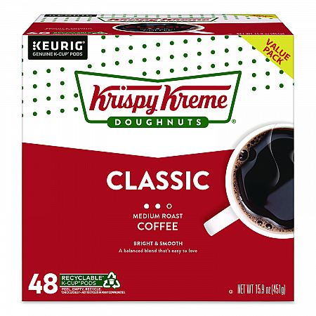 Classic Coffee K-Cups, Medium Roast, 0.33 oz, 48/Box (24306975)