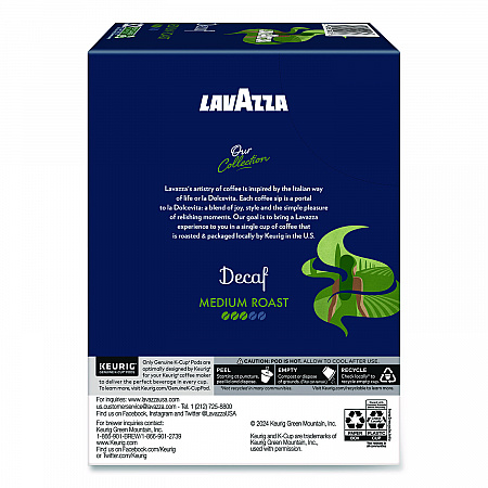 Lavazza Classico Coffee K-Cups, Decaf, 0.41 oz, 22/Box (5000375720)
