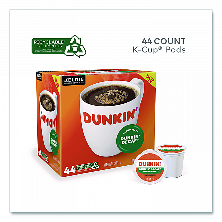 K-Cup Pods, Dunkin' Decaf, 44/Box (24306977)