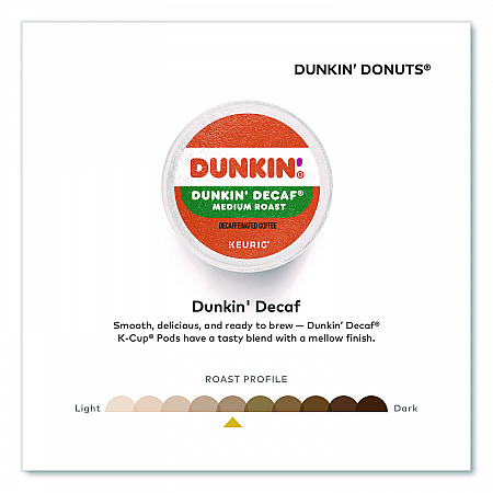 K-Cup Pods, Dunkin' Decaf, 44/Box (24306977)