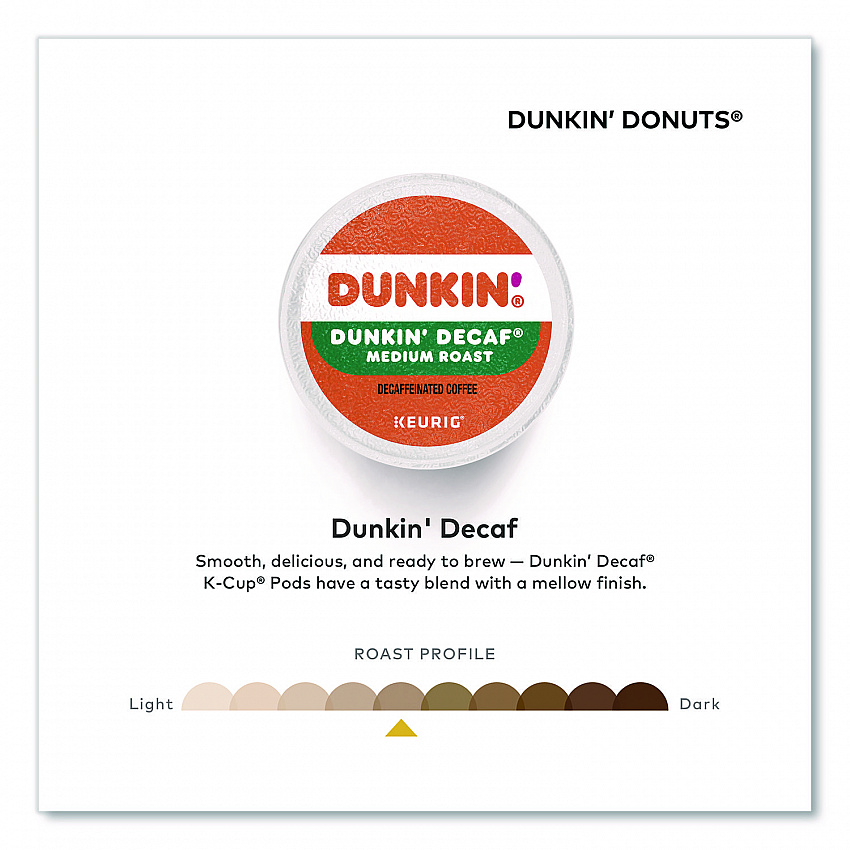 K-Cup Pods, Dunkin' Decaf, 44/Box (24306977)