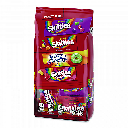 Skittles, Skittles Gummies and Life Savers Gummies Party Pack, Assorted, 18.56 oz Bag (MMM29716)