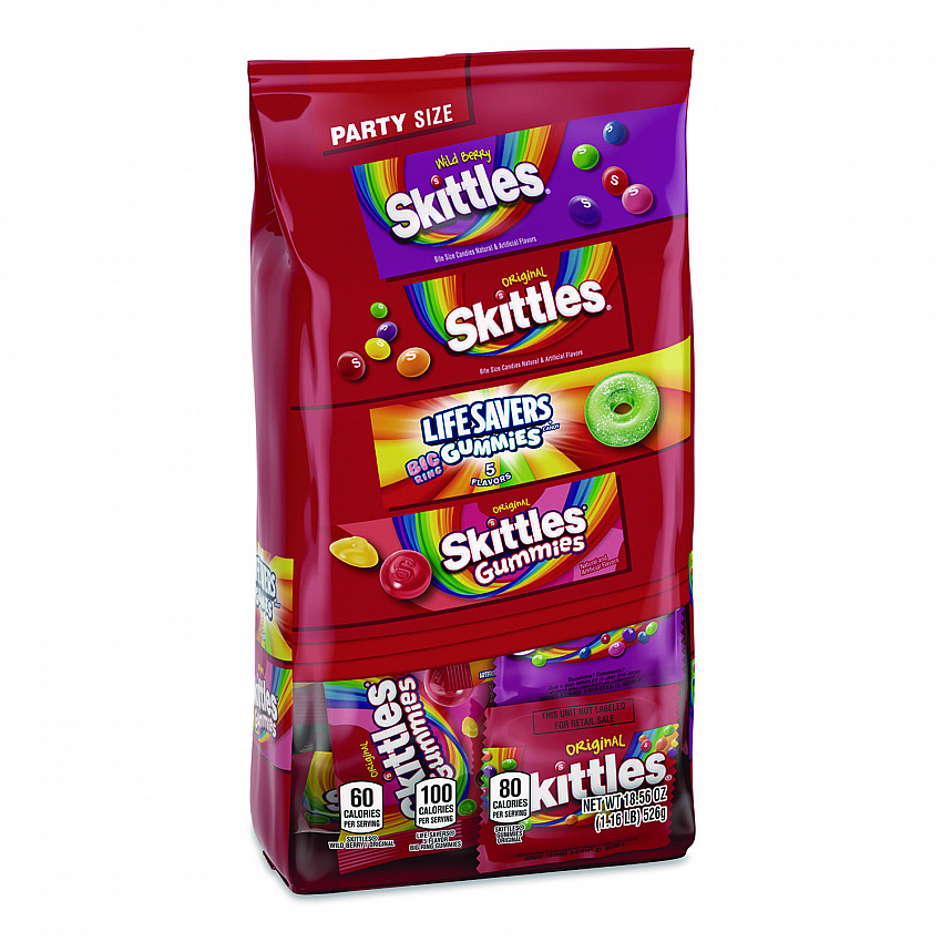 Skittles, Skittles Gummies and Life Savers Gummies Party Pack, Assorted, 18.56 oz Bag (MMM29716)