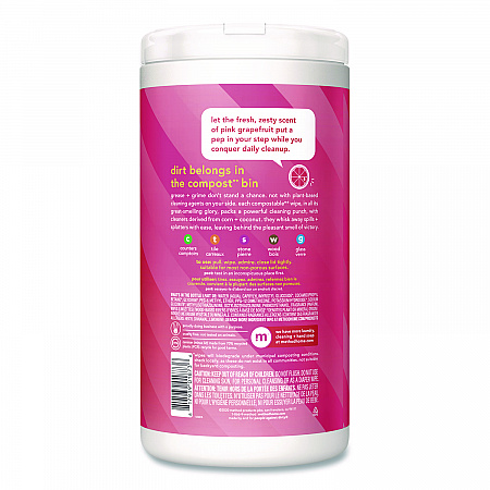 All Purpose Cleaning Wipes, 1 Ply, Pink Grapefruit, White, 70/Pack (365347)
