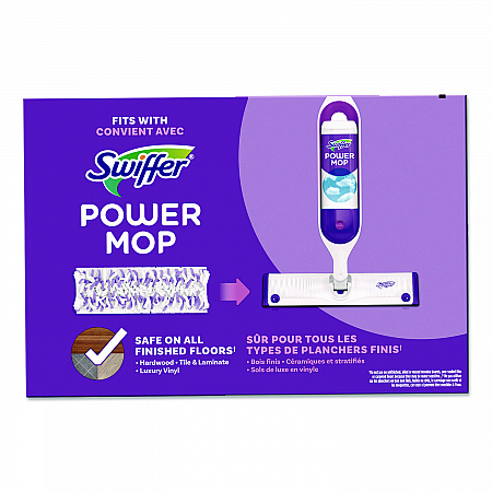 PowerMop Mopping Pads, 15.4 x 5.3, White/Purple, 8/Pack (08189PK)