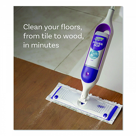 PowerMop Mopping Pads, 15.4 x 5.3, White/Purple, 8/Pack (08189PK)