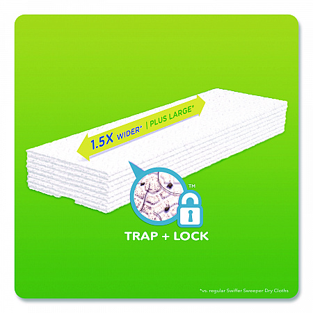 Sweeper XL Dry Refill Cloths, 16.9 x 9.8, White, 16/Box (33903)