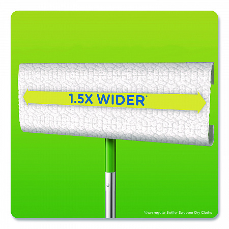 Sweeper XL Dry Refill Cloths, 16.9 x 9.8, White, 16/Box (33903)