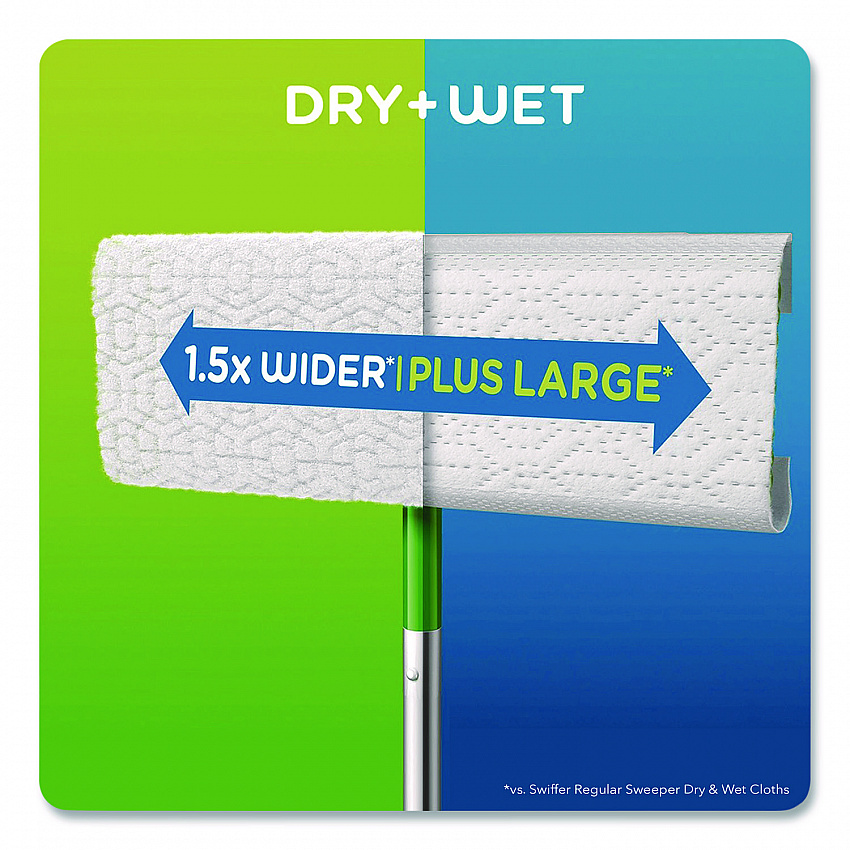 Sweeper XL Dry Refill Cloths, 16.9 x 9.8, White, 16/Box (33903)