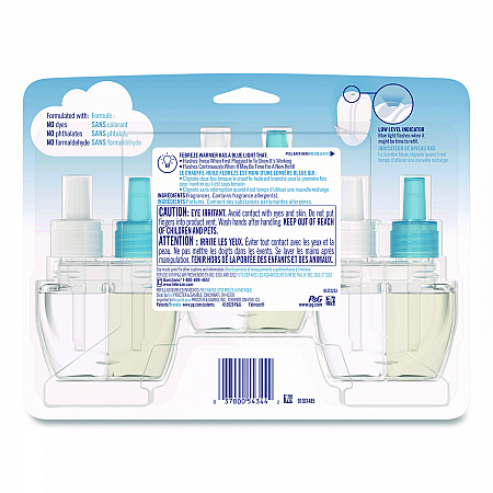 PLUG Air Freshener Refills, Linen and Sky, 0.87 oz, 3/Pack (54344EA)
