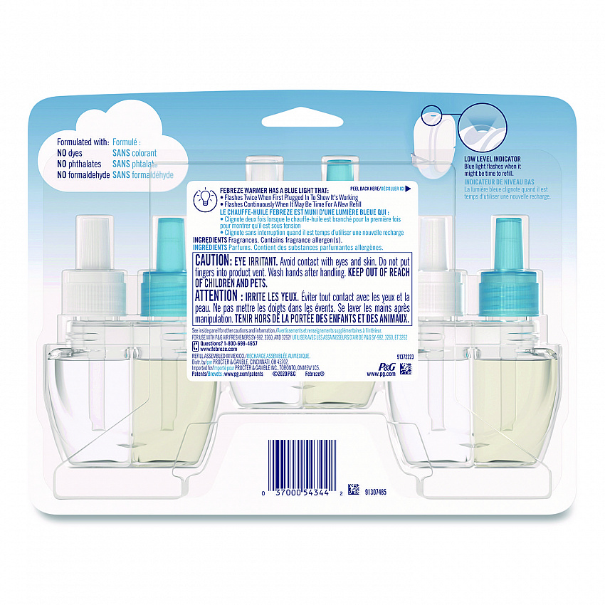 PLUG Air Freshener Refills, Linen and Sky, 0.87 oz, 3/Pack (54344EA)