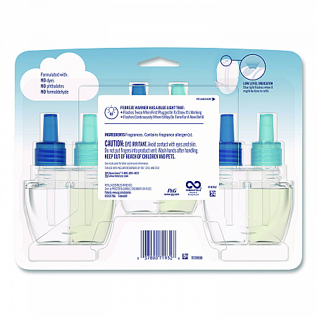 PLUG Air Freshener Refills, Ocean, 0.87 oz, 3/Pack (71932)