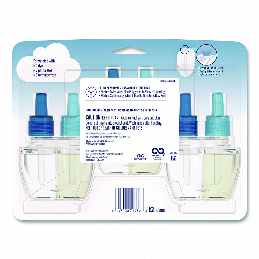 PLUG Air Freshener Refills, Ocean, 0.87 oz, 3/Pack (71932)