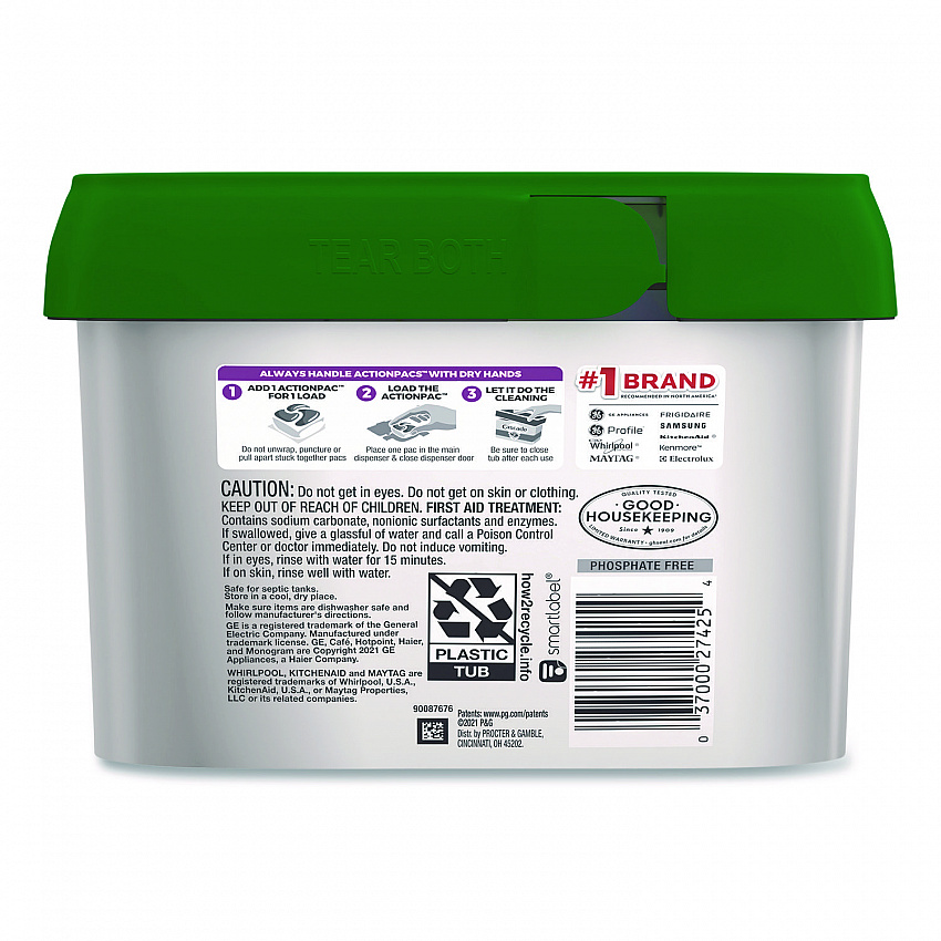 Action Pacs+Oxi, Fresh Scent, 26.7 oz Tub, 48/Pack (3700027425)