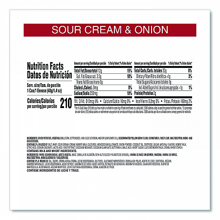 Grab and Go sour Cream and Onion Crisps, 1.4 oz Cans, 12/Box (KEE16673)