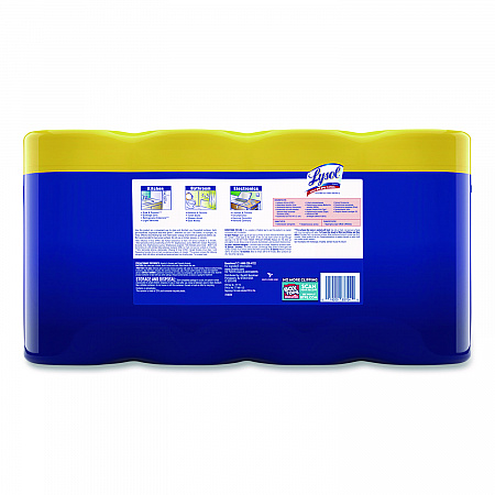 Disinfecting Wipes, 1-Ply, 7 x 7.25, Lemon and Lime Blossom, White, 80 Wipes/Canister, 4 Canisters/Pack (1920090641)