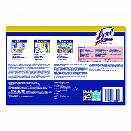 Disinfecting Wipes, 1-Ply, 7 x 7.25, Lemon and Lime Blossom, White, 80 Wipes/Canister, 4 Canisters/Pack (1920090641)