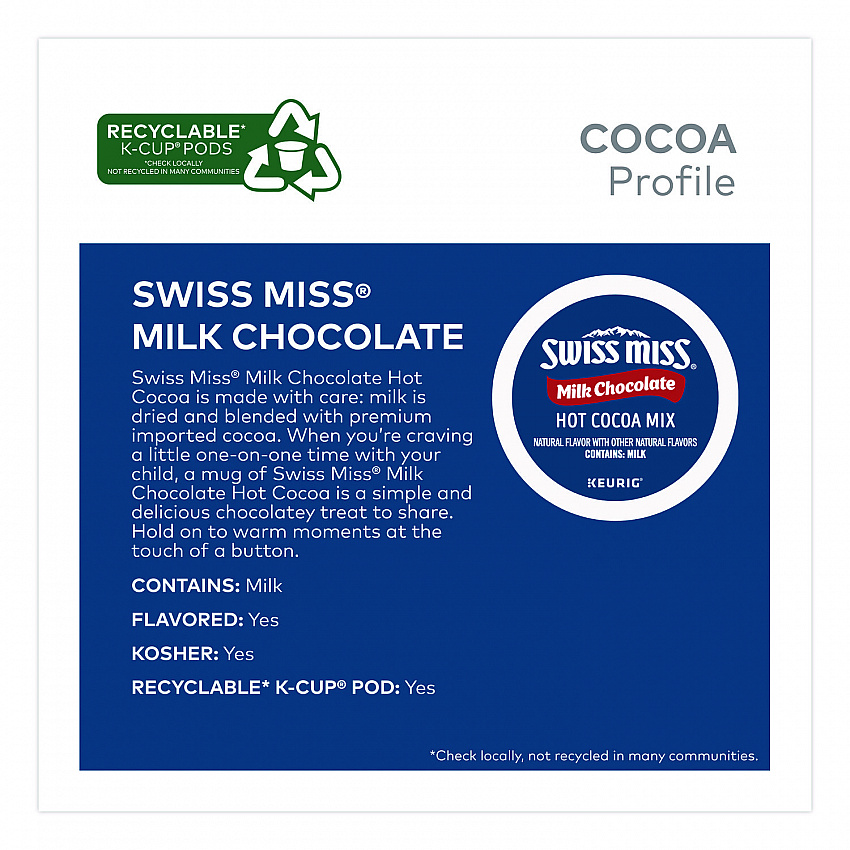 Milk Chocolate Hot Cocoa K-Cups, 0.65 oz, 44/Box (2259481)
