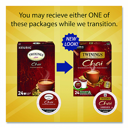 Tea K-Cups, Chai, 0.12 oz, 24/Box (TNA09954)