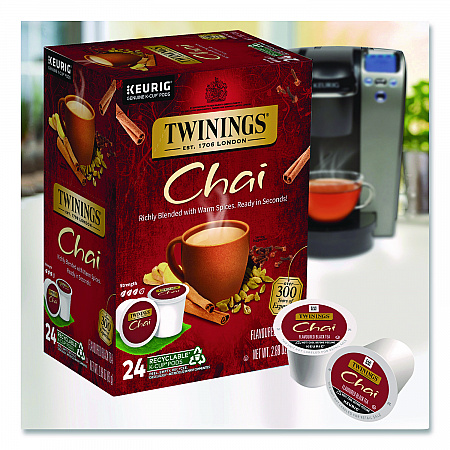 Tea K-Cups, Chai, 0.12 oz, 24/Box (TNA09954)
