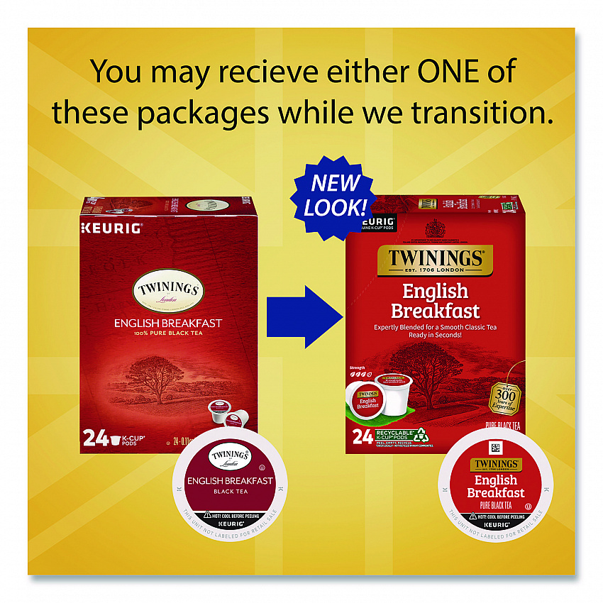 Tea K-Cups, English Breakfast. 0.11, 24/Box (TNA85780)