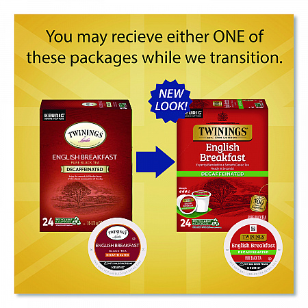 Tea K-Cups, English Breakfast Decaf, 0.11 oz, 24/Box (TNA85784)