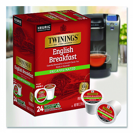 Tea K-Cups, English Breakfast Decaf, 0.11 oz, 24/Box (TNA85784)