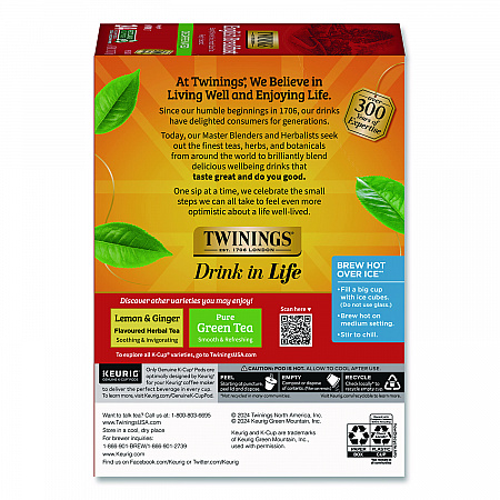 Tea K-Cups, English Breakfast Decaf, 0.11 oz, 24/Box (TNA85784)