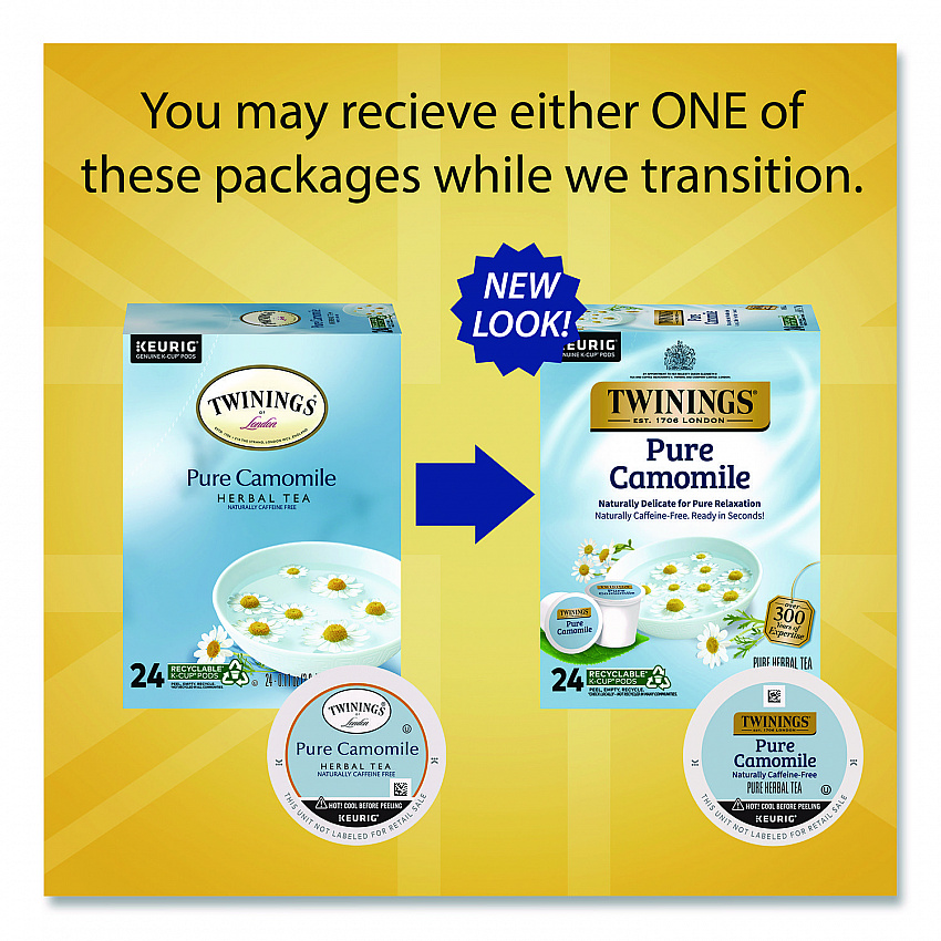 Tea K-Cups, Pure Camomile, 0.11 oz, 24/Box (TNA85790)