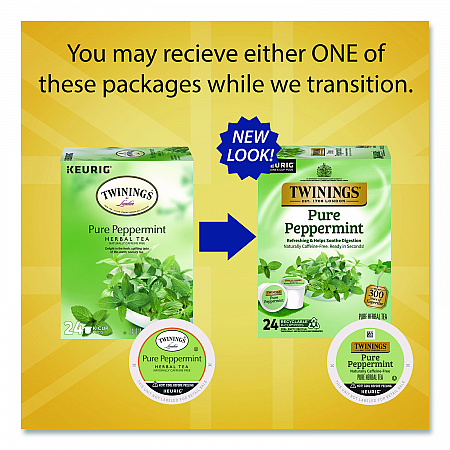 Tea K-Cups, Pure Peppermint, 0.11 oz, 24/Box (TNA85813)