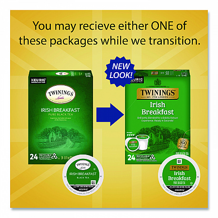 Tea K-Cups, Irish Breakfast, 0.11 oz, 24/Box (TNA87303)