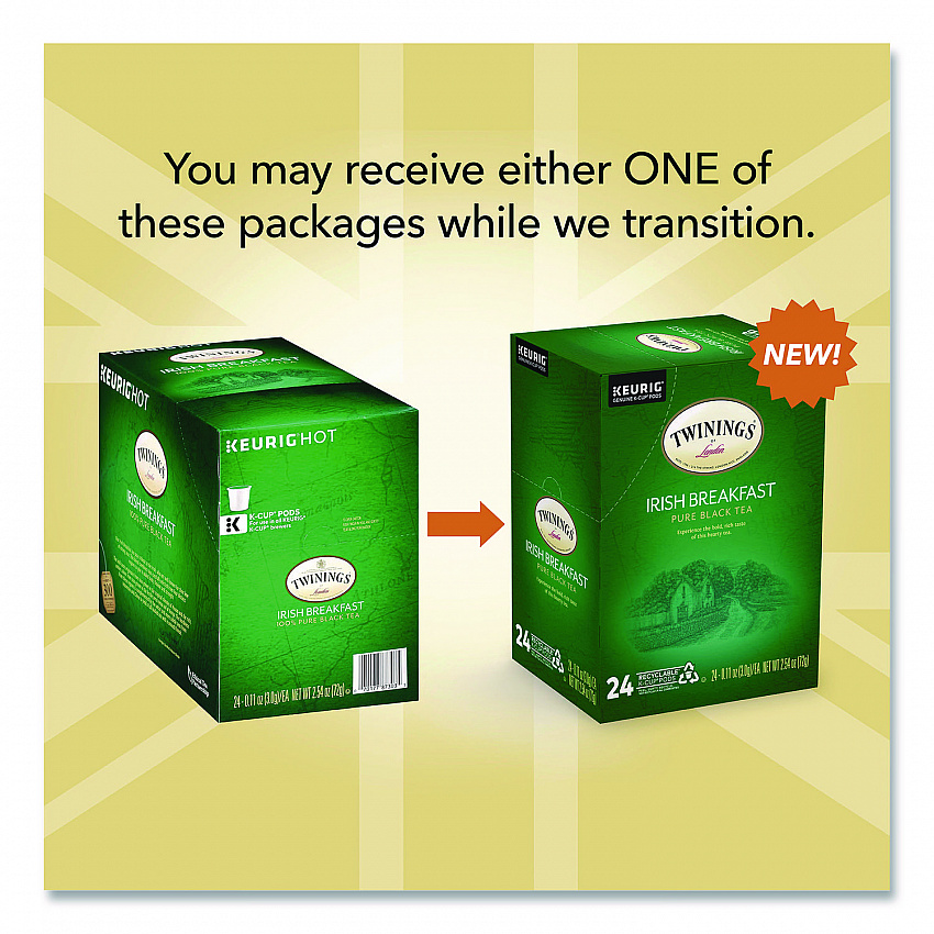 Tea K-Cups, Irish Breakfast, 0.11 oz, 24/Box (TNA87303)