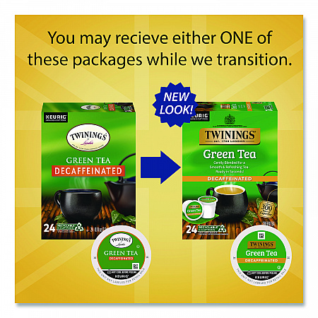 Tea K-Cups, Decaf Green Tea, 0.11 oz, 24/Box (TNA90557)