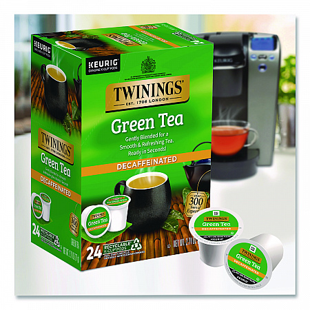 Tea K-Cups, Decaf Green Tea, 0.11 oz, 24/Box (TNA90557)