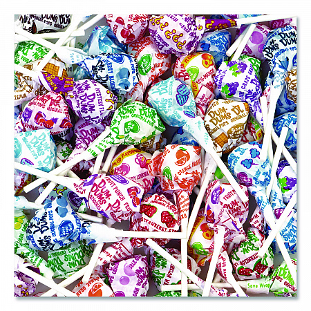 Dum-Dum-Pops, Assorted Flavors, Individually Wrapped, 2 lb Bag, 200 Pieces/Bag, 6 Bags/Carton (711)