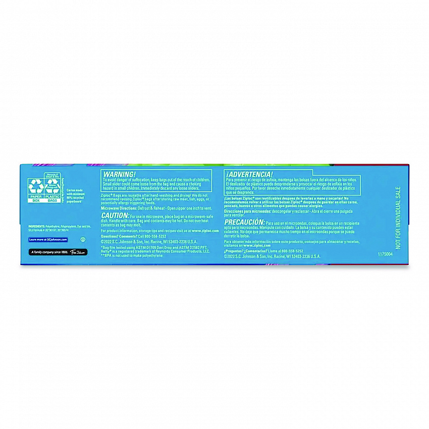 Slider Storage Bags, Gallon, 9.5" x 2.63" x 10.56", Clear, 68 Bags (316489EA)