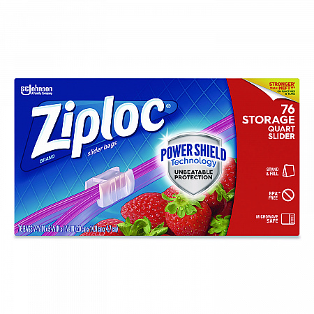 Slider Storage Bags, Quart, 5.88