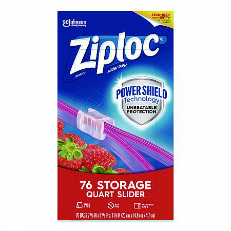 Slider Storage Bags, Quart, 5.88