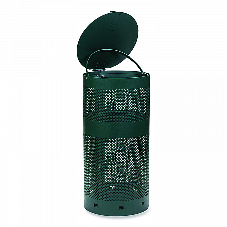Dog Waste Station, 12 gal, Open Top, Green/White (28000)