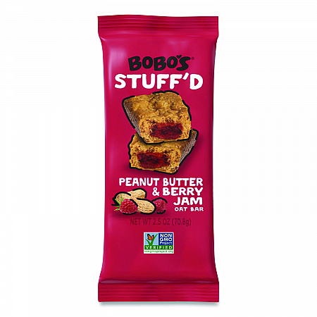 Stuff'd Gluten-Free Peanut Butter and Berry Jam Oat Bar, 2.5 oz Bar, 12/Box (00103)