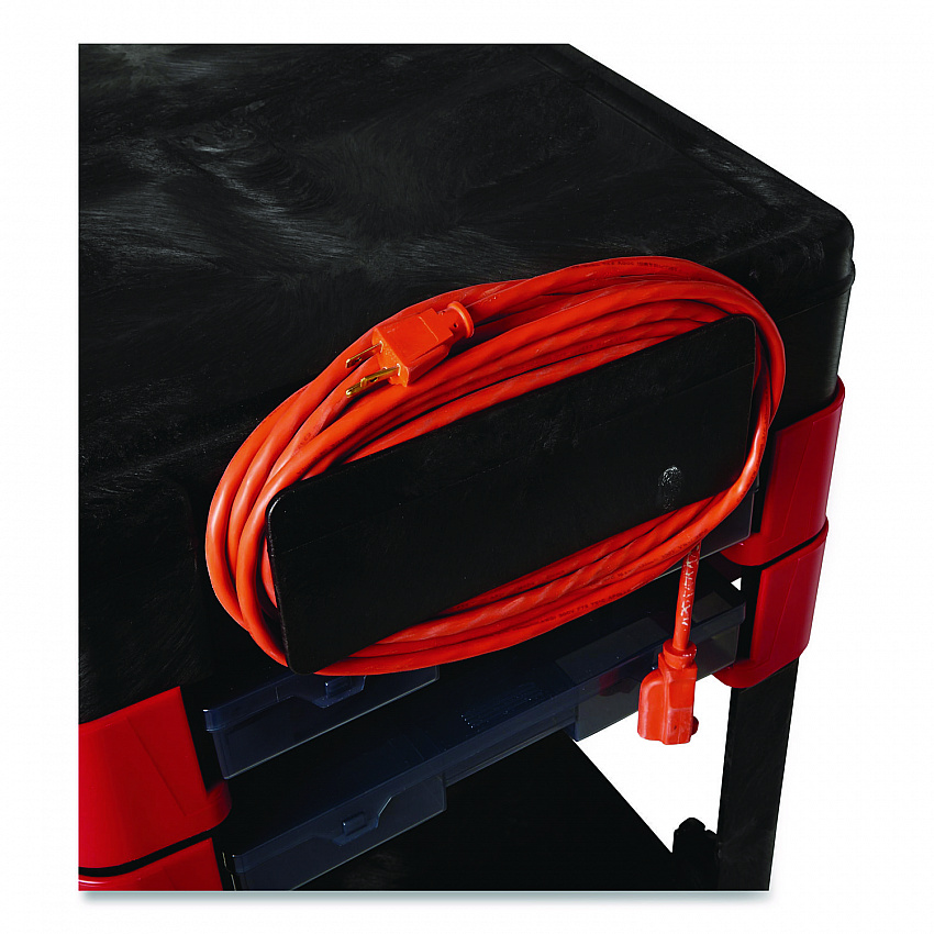 Two-Shelf Trades Cart, Plastic, 2 Shelves, 2 Drawers, 330 lb Capacity, 19.25" x 38" x 33.38", Black (618000BLA)