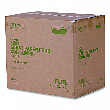 GreenStripe Paper Food Containers, 32 oz, 7.28